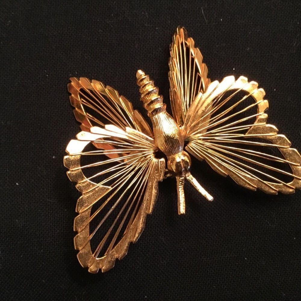 Beautiful Monet Goldtone Butterfly Pin
